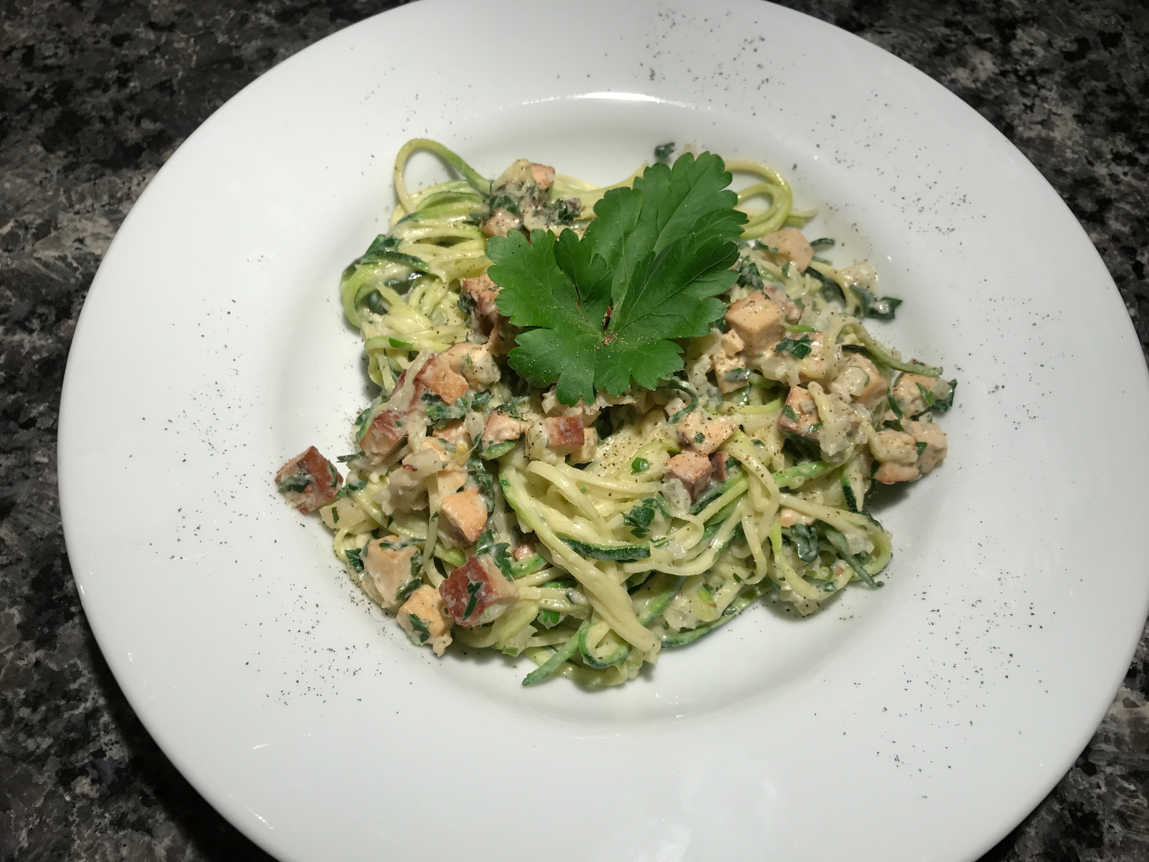 Zucchini-Spaghetti alla Carbonara